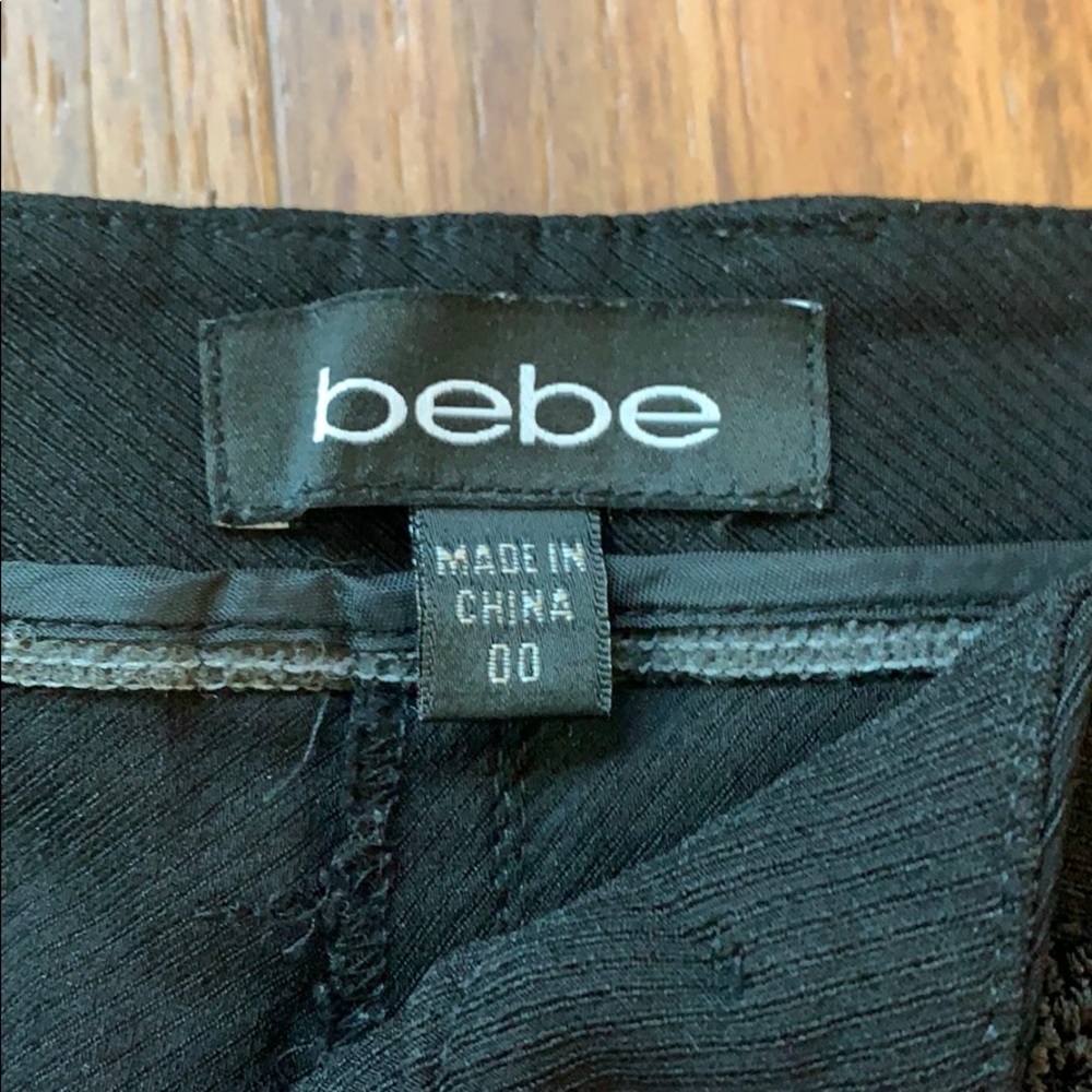 Bebe Black Pants Lace 00 - Picture 2 of 5